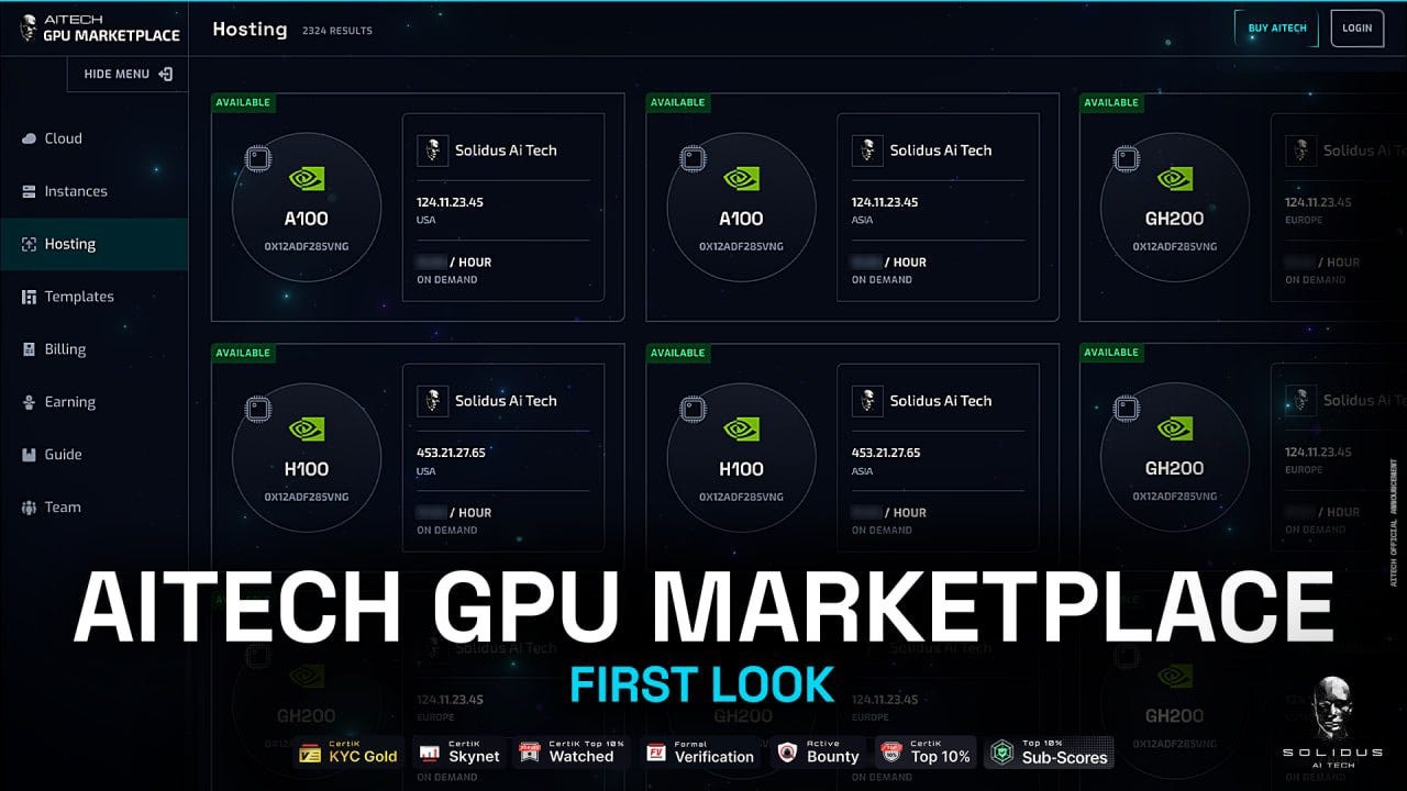 Solidus Ai Tech GPU Marketplace! [First Look Video] 📹